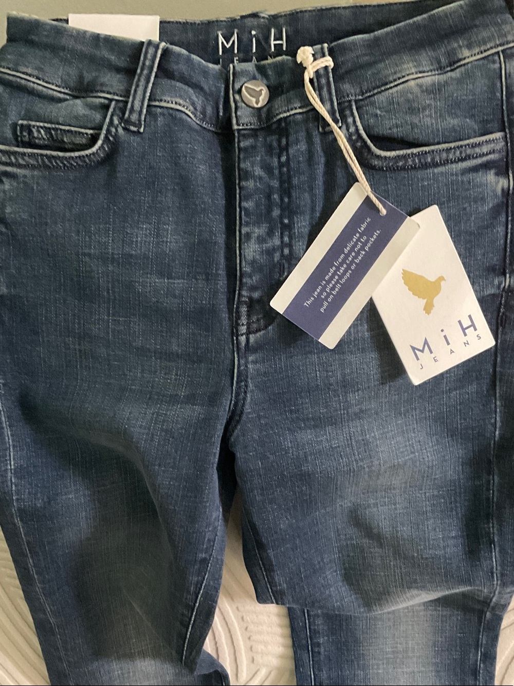 MIH Slim Fit woman slim kick Jeans in Dark Blue Wash